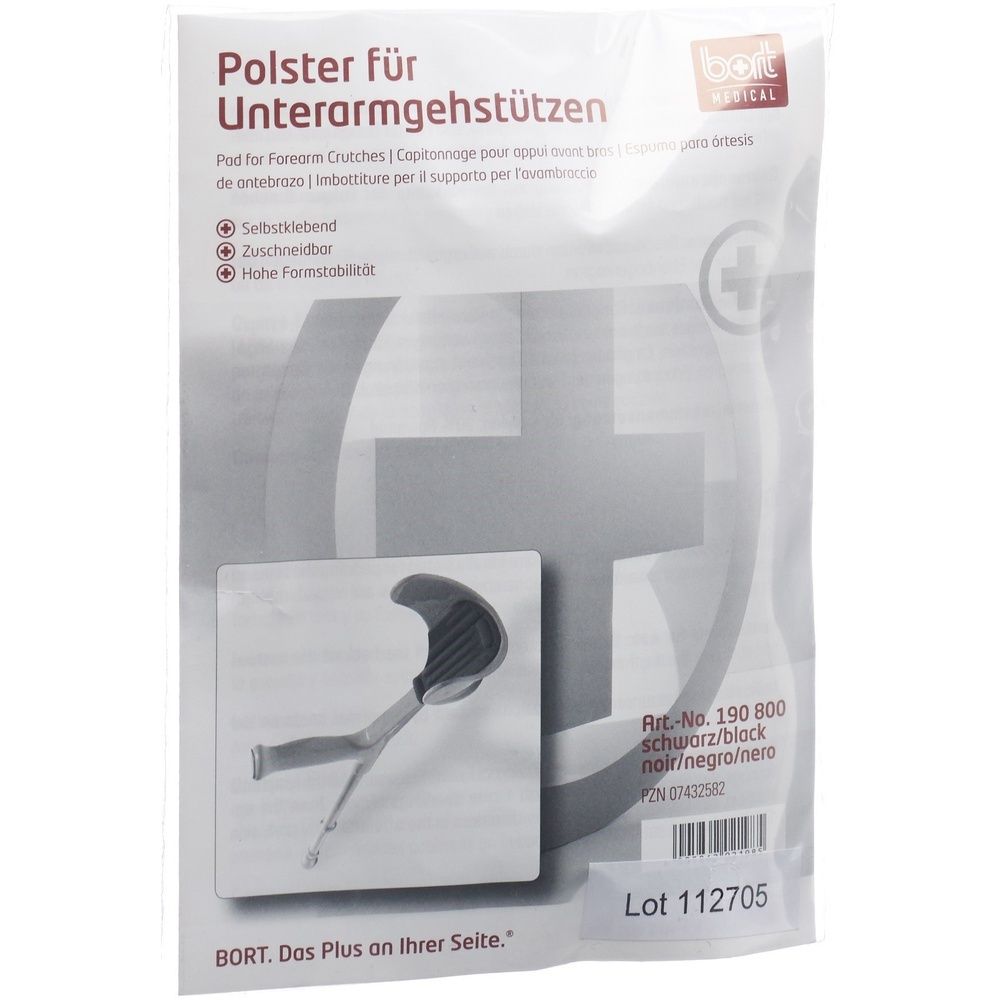 Bort Polster für Unterarmgehstütze schwarz 1 Paar St Bandage(s)