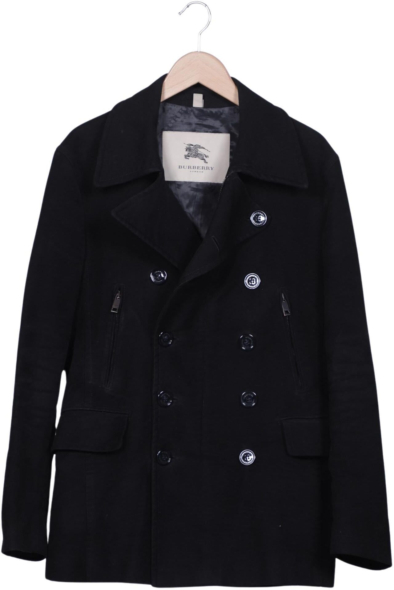 Burberry Herren Jacke, Schwarz, Gr. S, Baumwolle / Synthetik / Viskose - Second Hand