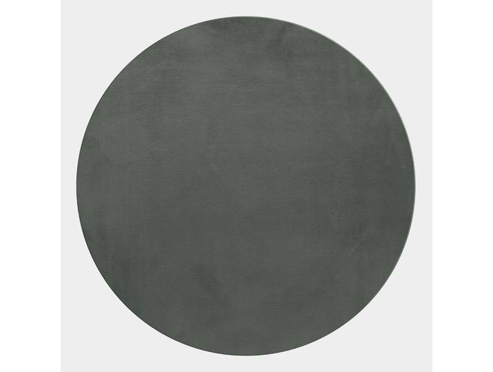 Hochflor-Teppich AYYILDIZ TEPPICHE POUFFY 5100 , auch als Läufer und Rund , grün, H:20mm Ø:120cm, Polyester, Teppiche, Hochflor-Teppich, Läufer, weicher glatter Softflor, Kaninchen Fell Haptik, waschbar