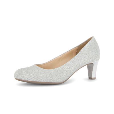 Pumps GABOR "Eleganter Pump", Damen, Gr. 42,5, silber, Schuhe Pumps
