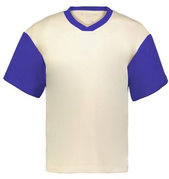 Holloway 226120 PREP STREET FAN JERSEY T-Shirt in Alabaster/Purple size XL   Polyester