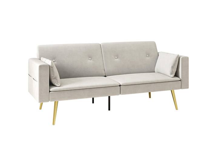 Homcom Schlafsofa mit Verstellbar Rückenlehne, Beige, 73x78.5x181 cm, Babymöbel & Kindermöbel, Kinderzimmer & Jugendzimmer, Schlafsofas