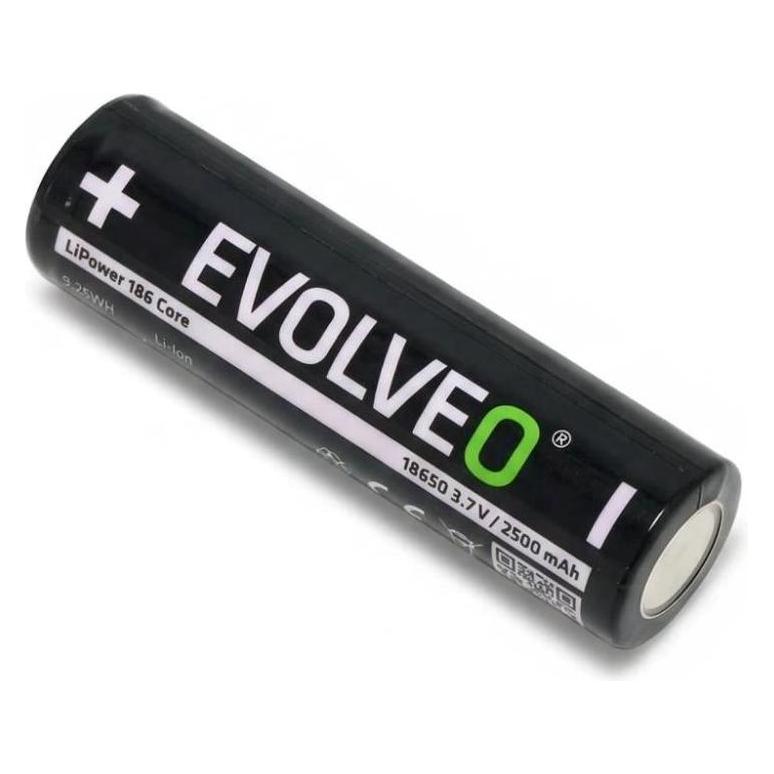 Evolveo LiPower 186 Core 2500, Li-ion baterie 18650 (3.7 V / 2500 mAh), 3ks (3 Stk., 18650, 2500 mAh) (LIP-1862C-3)