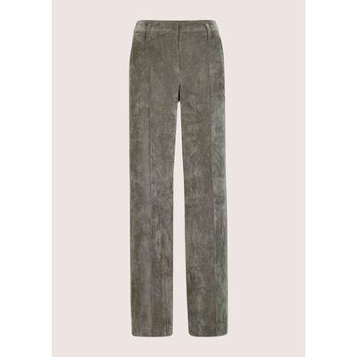 Cordhose MADELEINE "Cordhose Weite Cordhose mit Bügelfalten", Damen, Gr. 36, N + K Gr, grau (graphit), Obermaterial: 82% Polyester PES. 15% Polyamid PA. 3% Elasthan EL., Modern, Hosen Cordhose, Weite Cordhose mit Bügelfalte