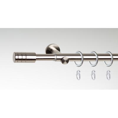 Gardinenstange LIEDECO "Stilgarnitur "Zylinder" ausziehbar 16/19 mm", silber (edelstahl, op), Ø:19mm, Eisen, Gardinenstangen, teleskopisch ausziehbar