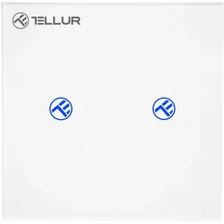 Tellur Smart WiFi switch, SS2N 2 port 1800W 10A, Smart Home Hub, Weiss