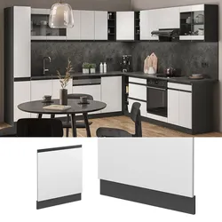 Vicco Geschirrspülerblende Küchenschrank Küchenmöbel R-Line J-Shape Anthrazit Weiß 60 cm modern