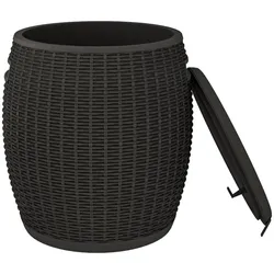 Helloshop26 - 4-in-1 schwarze Polypropylen-Gartenaufbewahrungsbox/Box