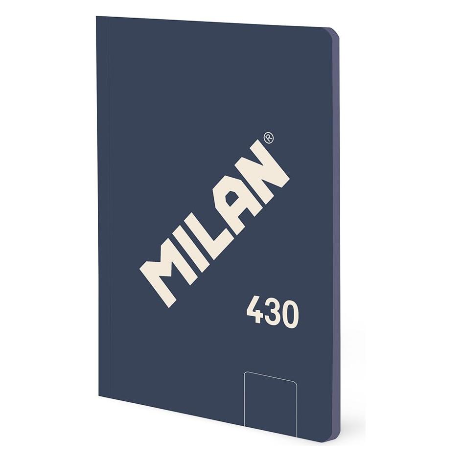 Milan A6-Notizbuch, geklebt, 48 leere Blätter, blau, Kollektion "430 since 1918", 11 x 15 x 0,6 cm (A6, Blanko, Weicher Einband) (70073634)