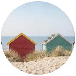 BADEMATTE Strand - Ferienhäuser - Farbenfroh - Dünen Badvorleger 70x70 cm