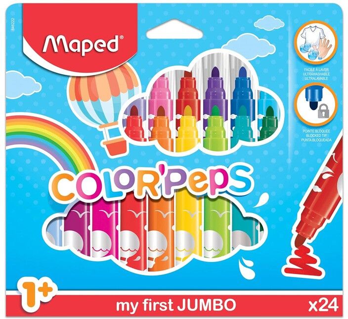 Pack 24 feutres My First Jumbo Color'Peps - Maped