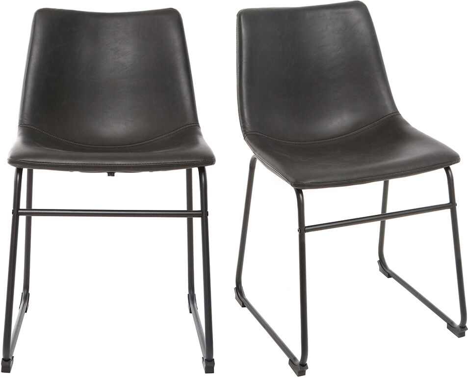 Miliboo Industrial-Stühle in Schwarz (2er-Set) NEW ROCK