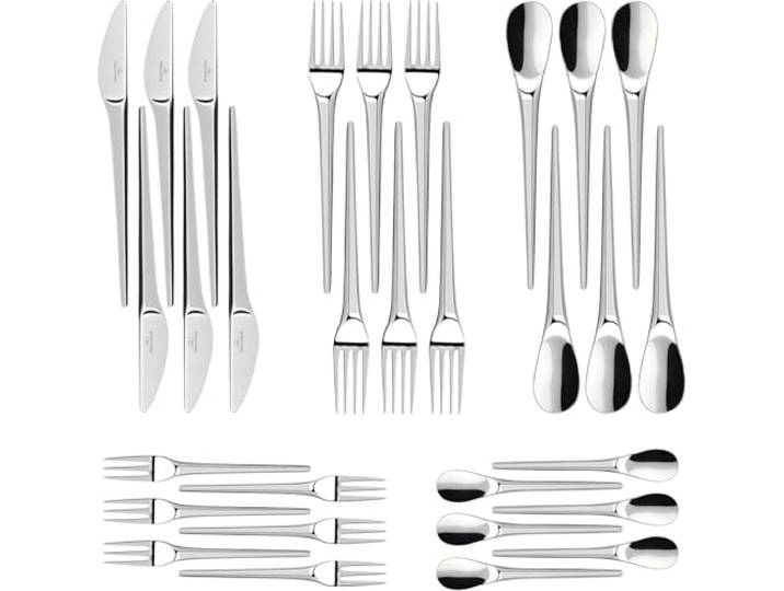 Villeroy & Boch - Newmoon Besteck Set 30 teilig 6 Personen Spülmaschinenfest, Besteckset, Tafelbesteck, Cutlery Set, Essbesteck Set, Gabel, Messer, Löffel, Edelstahl