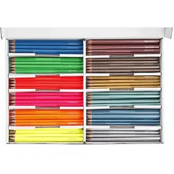 Creativ Company, Malstifte, Driehoekige Kleurpotloden - Metallic en Neon, 144st. (144x)