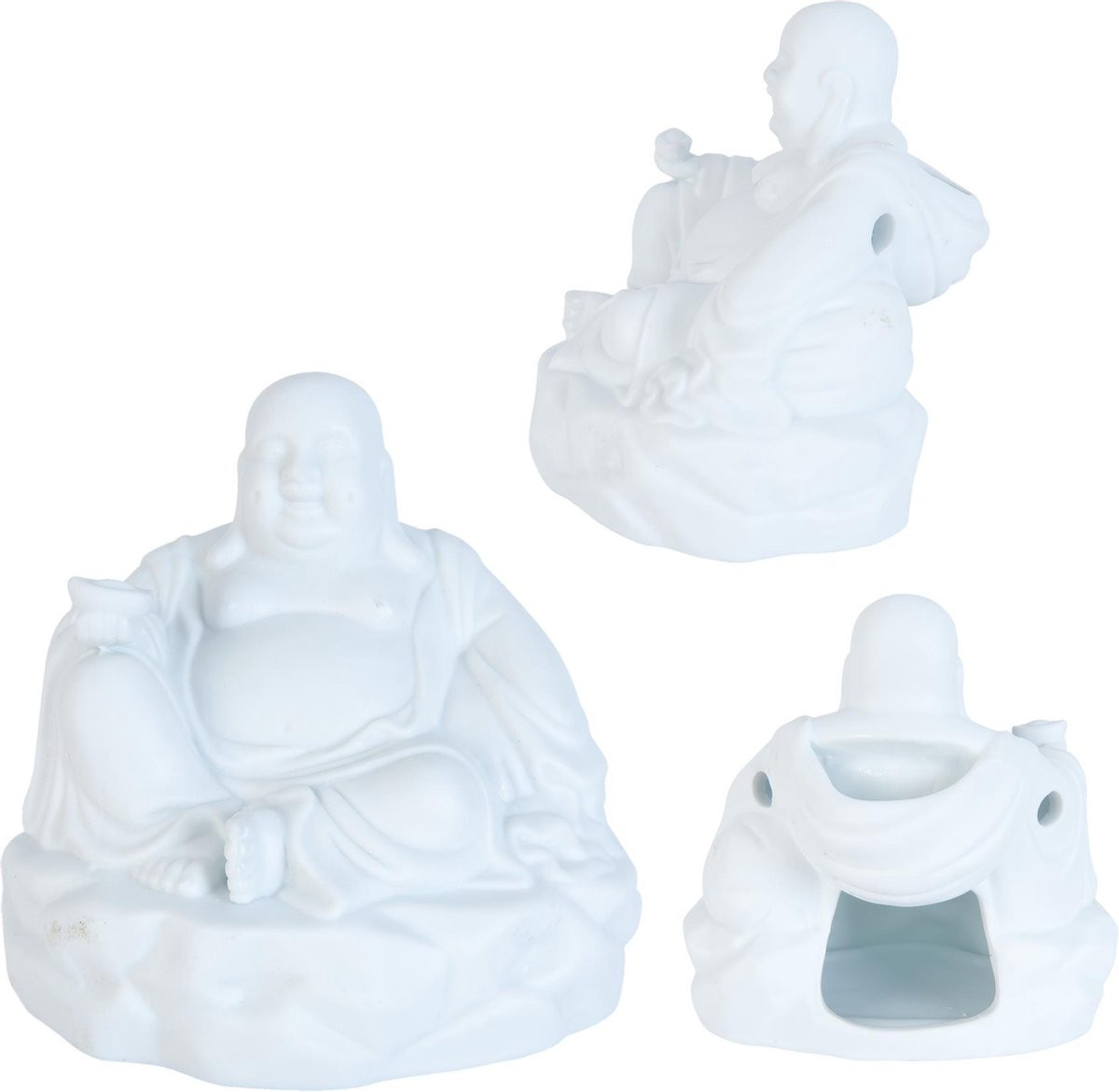 Clayre & Eef Geurbrander Happy Boeddha Keramiek 12 x 11 x 12 cm