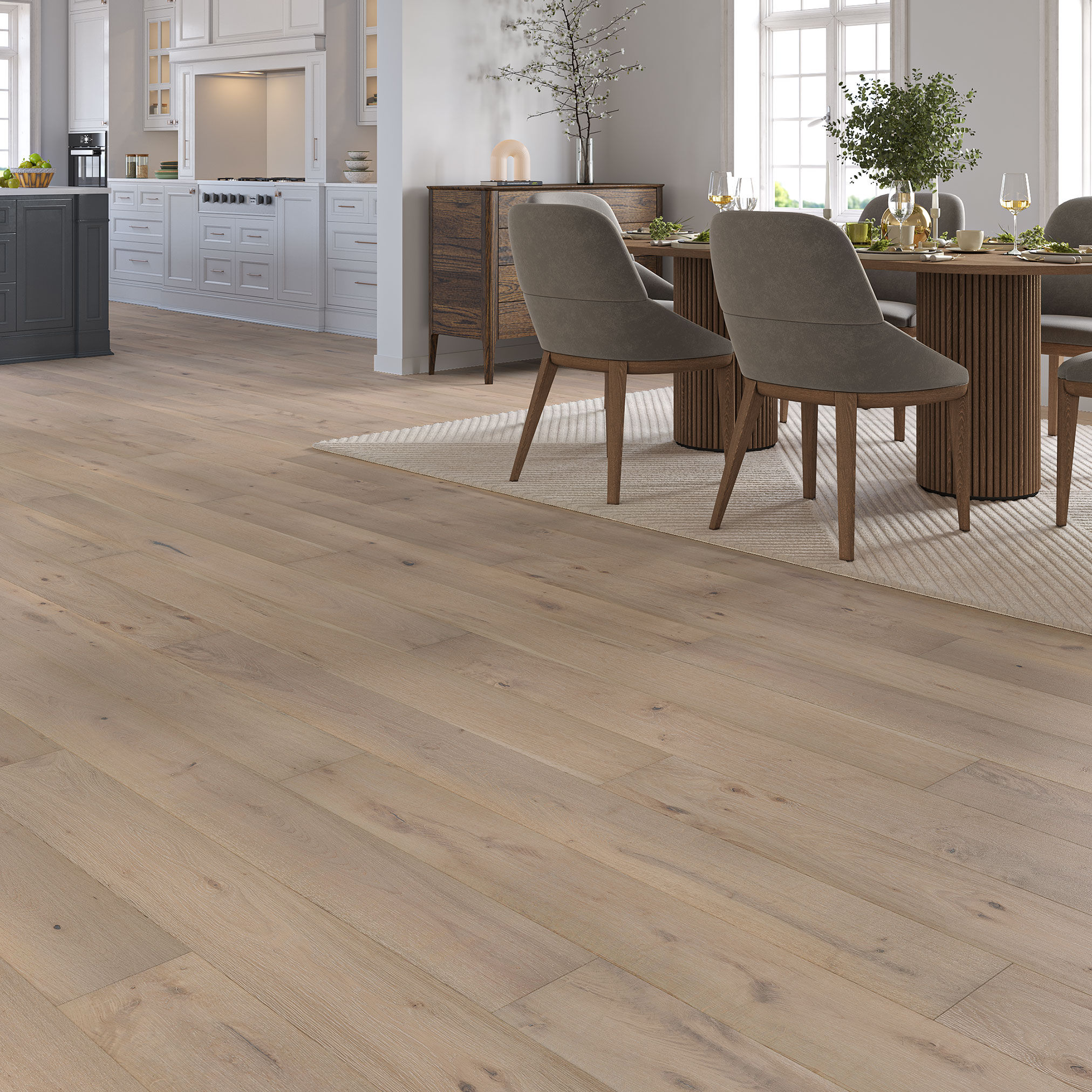 Luxury Flooring Grey Engineered Oak Brushed & Lacquered Flooring - 14mm x 1900mm x 190mm