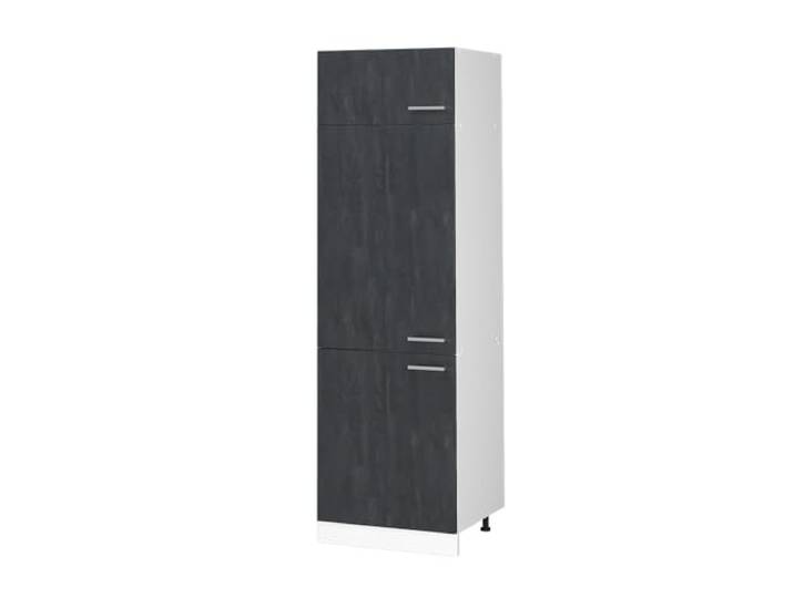 Vicco Kühlumbauschrank R-Line, Schwarz Beton, 60 cm 3 Türen · Kühlschranknische · Höhenverst. Füße · 1 Einlegeboden · Frei kombinierbar