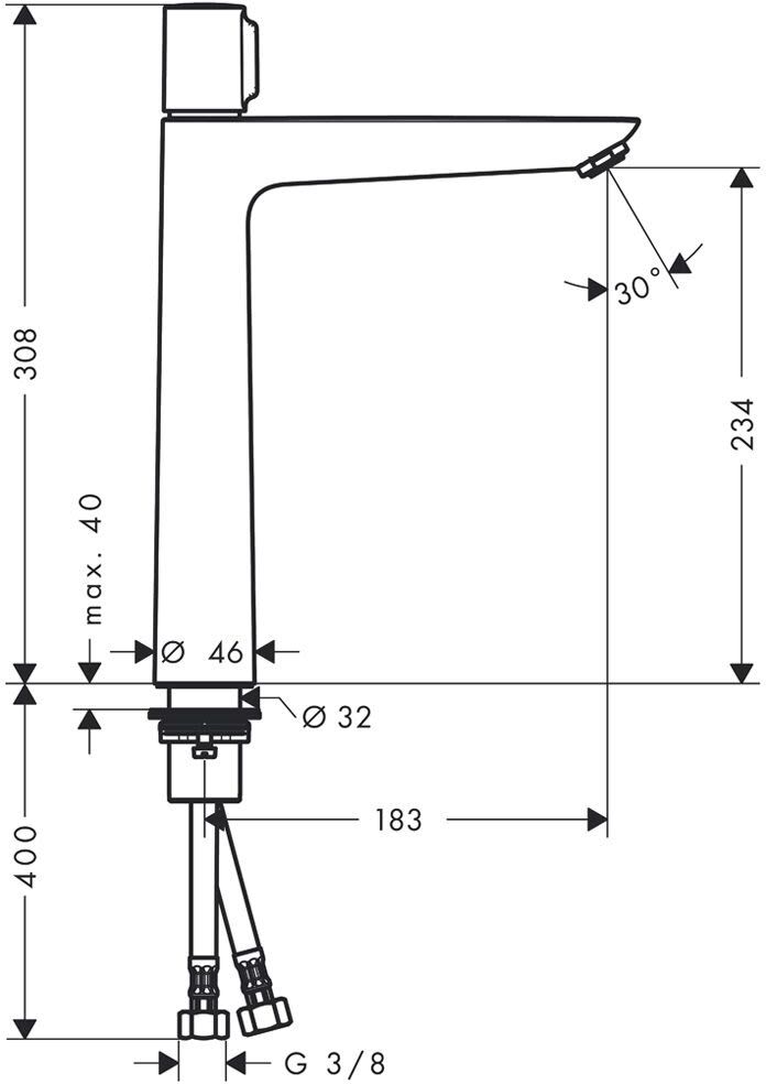 Hansgrohe Talis Select E Einhebel-Waschtischmischer 240