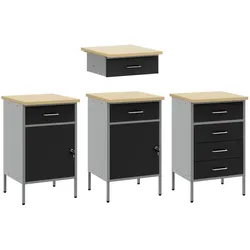 vidaXL, Werkbank + Arbeitsbock, Industrieller Werkstatt-Schrank (55 cm, 200 cm)