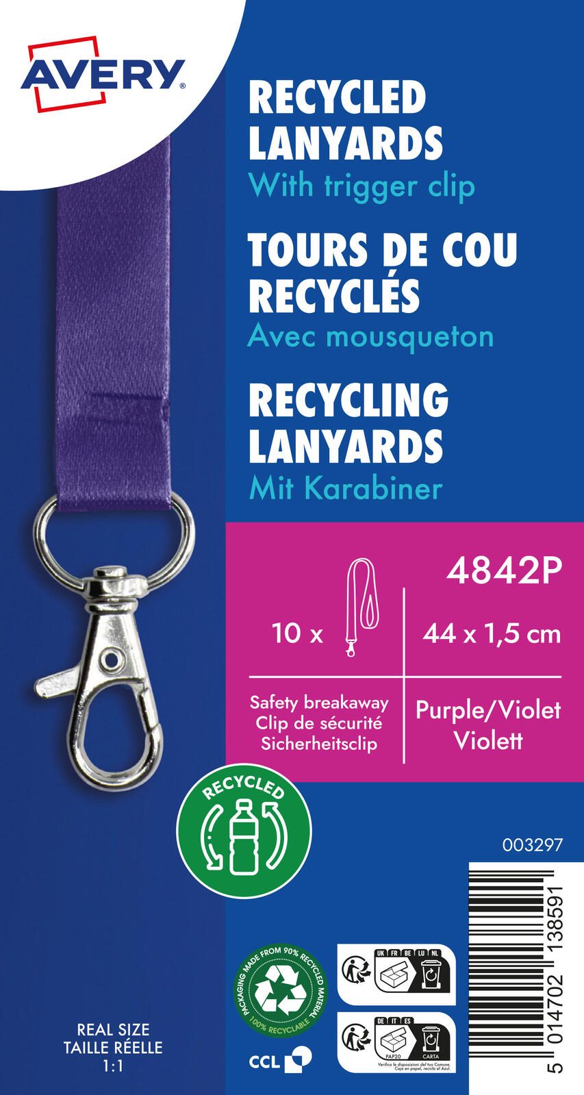 AVERY Zweckform Lanyards, lila 4842P