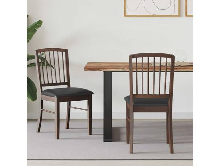 KGHFDVB Esszimmerstühle 2er Set Massives Gummiholz Hellbraun Küchenstühle Massives Kautschukholz, hellbraun, modernes minimalistisches Design, quadratische Beine, pflegeleichte Oberfläche,