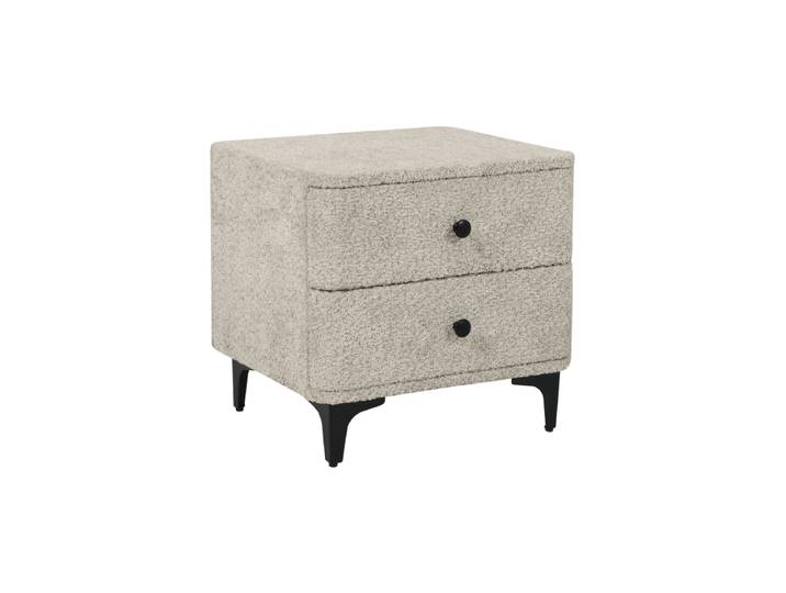 Design Nachtisch „Art Deco“, Bouclé Greige Invicta Interiors