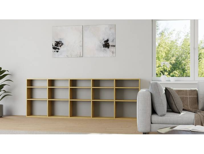 Niedriges Bücherregal Eiche Natur geölt