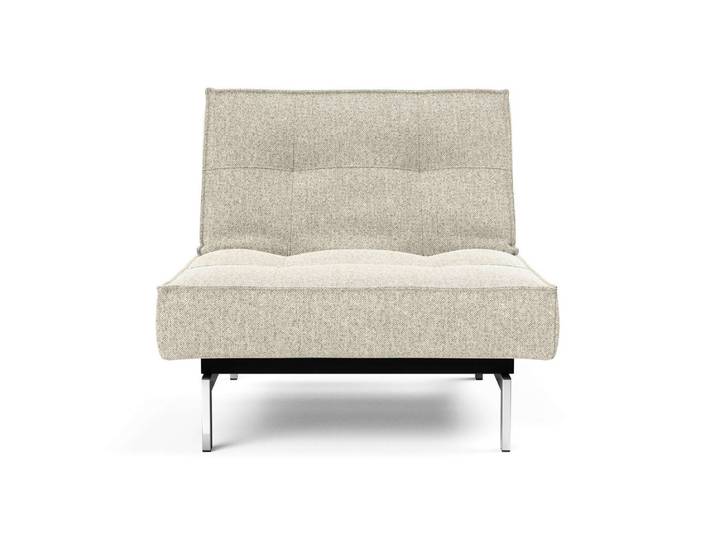 Sessel INNOVATION LIVING ™ Splitback , beige (cream), B:90cm H:79cm T:90cm, 96% Polyester / 4% Acrylic, Sessel, Sessel, mit chromglänzenden Beinen, in skandinavischen Design