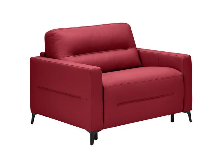 Novel Schlafsessel, Rot, Metall, Echtleder, Rindleder, Uni, 115x89x97 cm, Liegefunktion, Wohnzimmer, Sofas & Couches, Schlafsofas, Schlafsessel