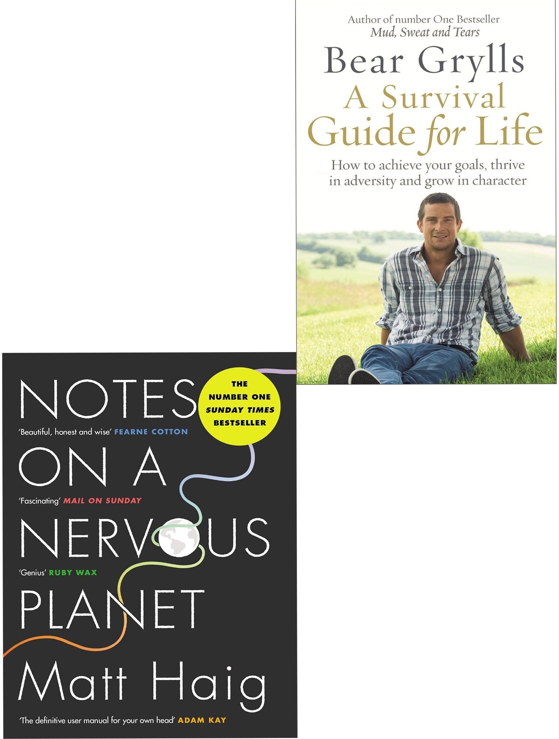 Corgi A Survival Guide for Life, Notes on a Nervous Planet 2 Books Collection Set