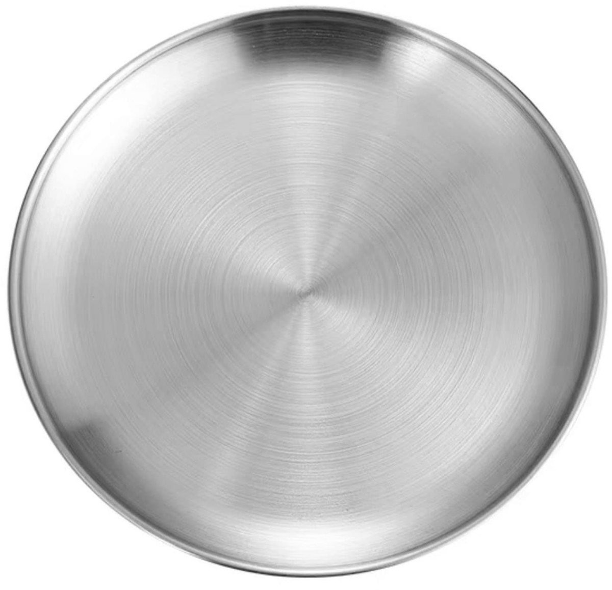 Dailygoods Rond Dienblad van Roestvrij Staal met Antislip - 30 cm