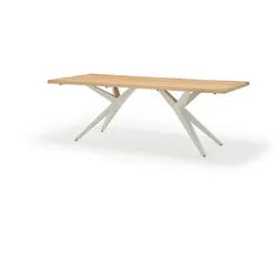 Musterring Gartentisch Dänemark 220 x 95 cm Teak Weiß Ivory