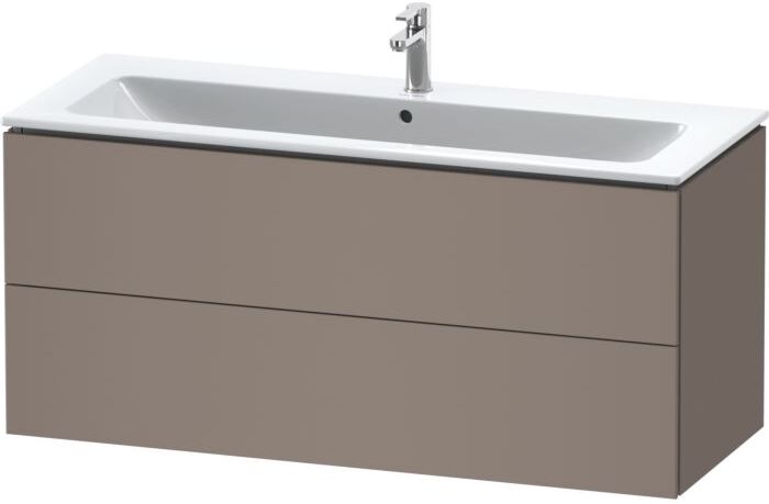 Duravit L-Cube Waschtischunterbau LC624304343 Basalt Matt, 122x55x48,1cm, 2 Schubladen