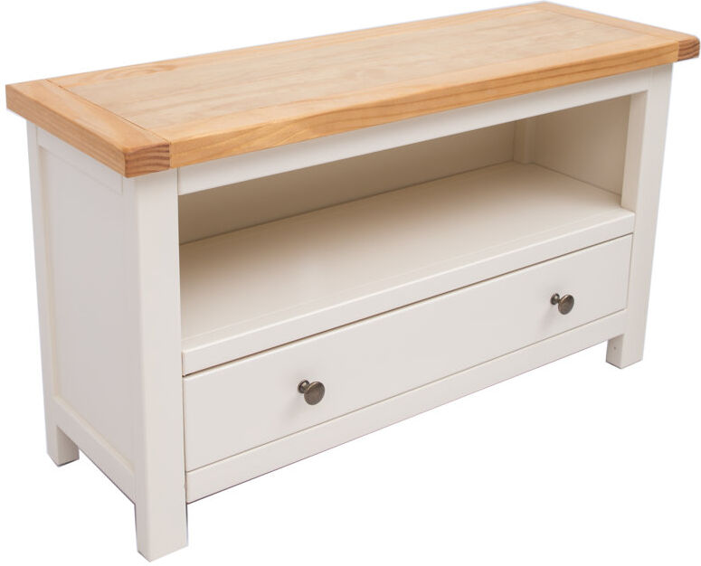 August Grove Napper TV Stand for TVs up to 48" Beige/White/Chrome 48"