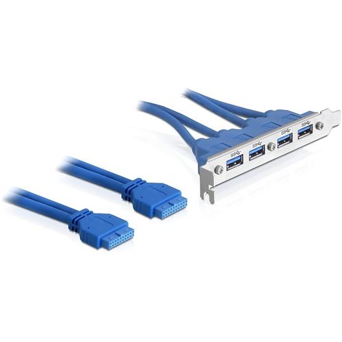 Delock Slotblech USB 3.0 4xPort extern/2x Pinheader intern