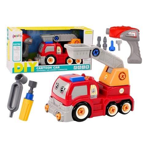 Lean Toys DIY roter Cartoon-LKW mit Ausleger (49678477)