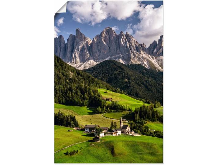 Poster ARTLAND Sommer in Südtirol in den Dolomiten , grün (farbe bild(er): grün), B:80cm H:120cm, Bilder, Poster, ohne Rahmen