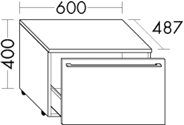 Burgbad Rollcontainer Bel Lack Matt 465x600x487 Sandstein Solid Matt, RCAG060F6480 RCAG060F6480