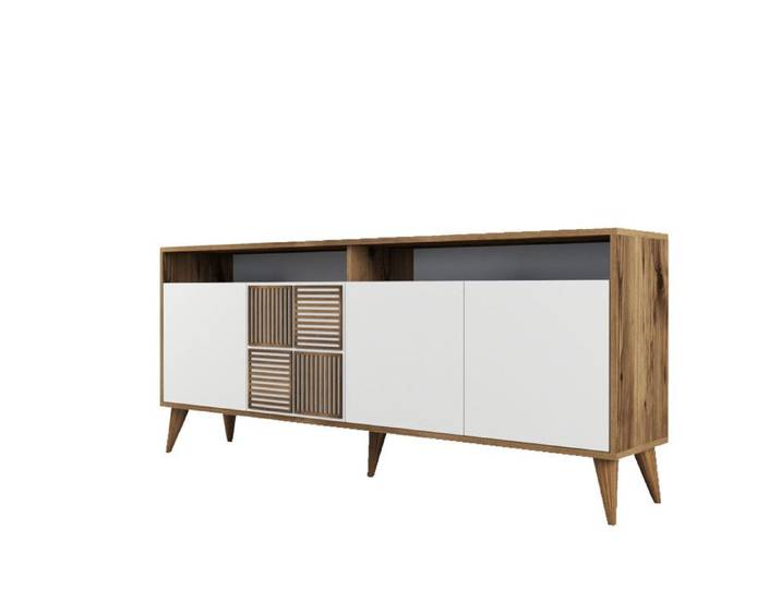Buffet en bois  Milan  - 180 x 35 x 78 cm - Blanc