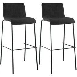 CLP Barhocker 2er Set mit Lehnen Hover, Barstühle stapelbar mit Stoffbezüge, Stapelstühle Metallgestelle bis 150 kg belastbar