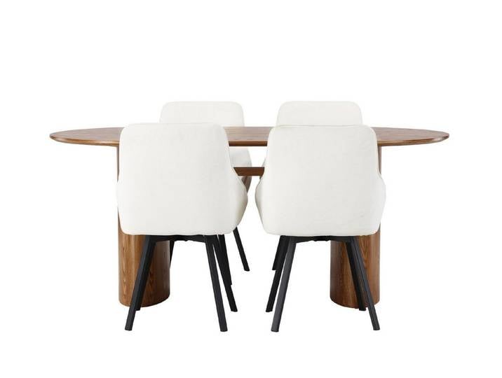 ebuy24 Essgruppe Isolde Essgruppe Esstisch Natur 4 Stühle beige., (5-tlg)