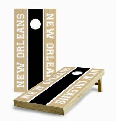 Skip's Garage New Orleans Saints Striped Regulation 2x4 Cornhole Game Set