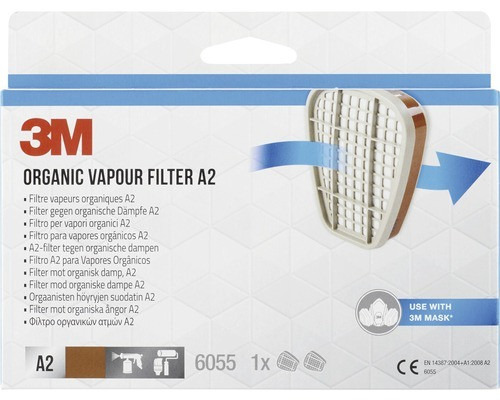 3M Filter voor ademschutzmaskers 6055 A2 EN 14387:2004 + A1:2008, 1 paar