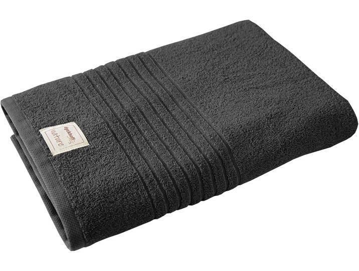 Duschtuch DYCKHOFF Nature , grau (anthrazit), B:70cm L:140cm, Frottier, Obermaterial: 100% Baumwolle, Handtücher, Duschtuch