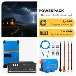 HUSATECH PowerPack für Notstrom: 4,8 kWh Speicher mit 2,4 kW Ausgangsleistung