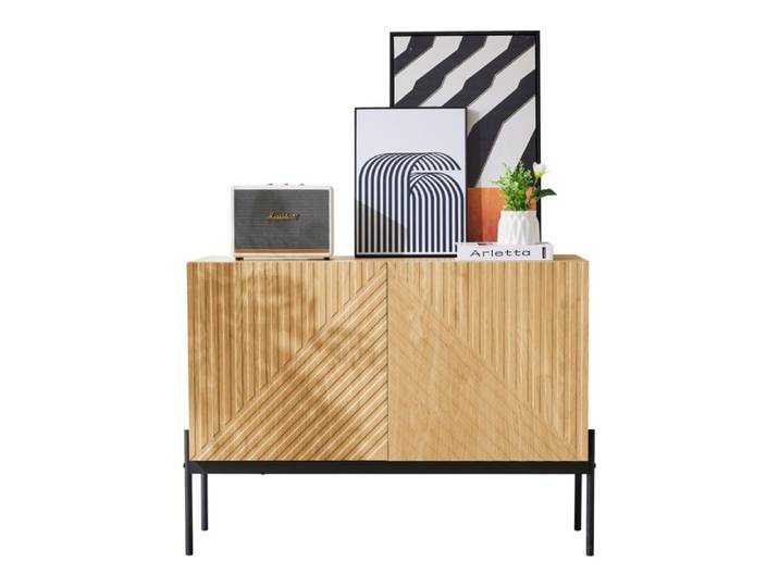 Buffet - 2 portes - 100x40x75 cm - Bois - Multicolore