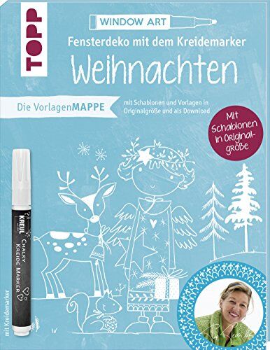 Pia Pedevilla - Vorlagenmappe Fensterdeko mit dem Kreidemarker - Weihnachten von Pia Pedevilla. Inkl. Original Kreidemarker von Kreul und Schablonen: 7 Vorlagenbögen ... Schablonen plus sämtliche Motive als Download - Preis vom 06.10.2026 07:26:00 h