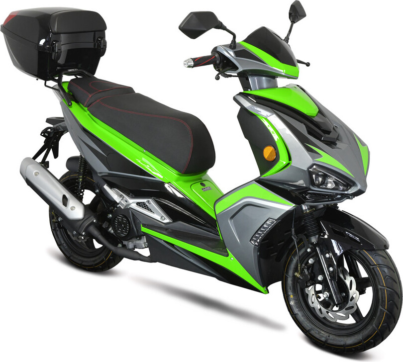 Motorroller Striker 50ccm 45 km/h Euro 5, grün mit Top Case, GT Union