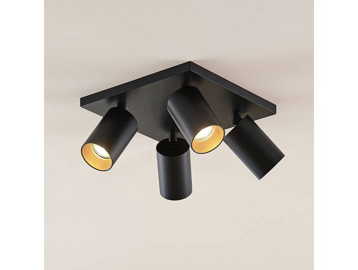 Plafonnier Brinja 4 Noir/Or - Arcchio - Couloir - Moderne - Aluminium - Multi-ampoules