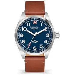 SWISS MILITARY HANOWA - FALCON - Lederarmband - brown - dark blue dial - SMWGA2100402
